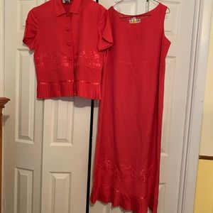 2 piece dress pink petite